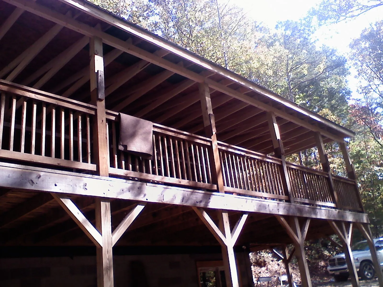 Timber framing under a new elevated porch and deck — Roof Leak Repair in Rockhill Furnace by Roofing Brothers